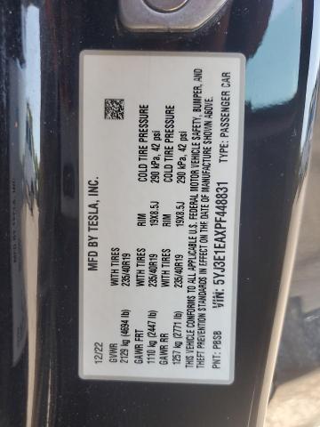 2023 TESLA MODEL 3 5YJ3E1EAXPF448831