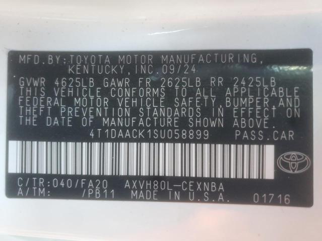 2025 TOYOTA CAMRY XSE 4T1DAACK1SU058899