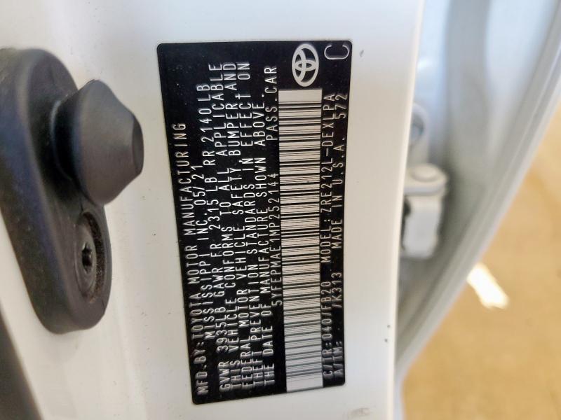2021 TOYOTA COROLLA LE 5YFEPMAE1MP252144
