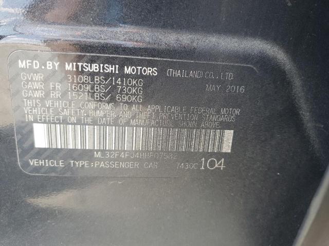 2017 MITSUBISHI MIRAGE G4 ML32F4FJ4HHF07582