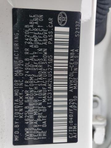 2020 TOYOTA CAMRY LE 4T1C31AK2LU527105