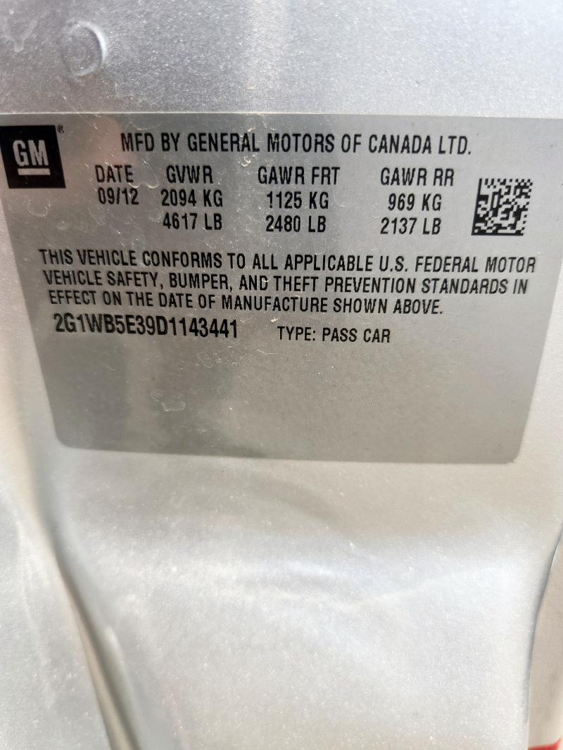 2013 CHEVROLET IMPALA LT - 2G1WB5E39D1143441