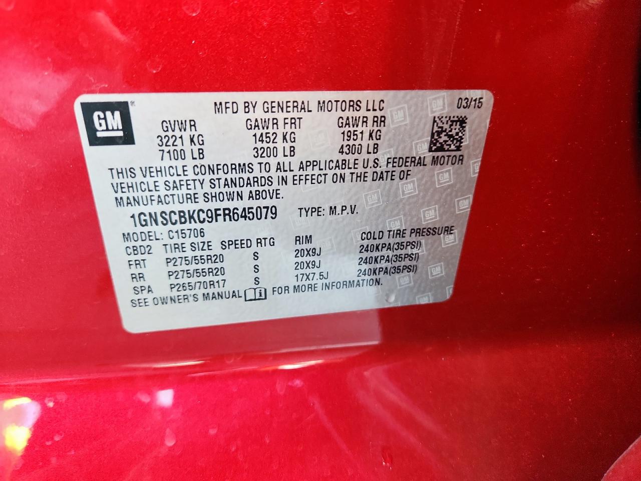 CHEVROLET TAHOE C1500 LT