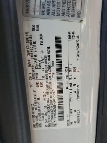 2019 FORD TRANSIT T-150 1FTYE2CM9KKB52171