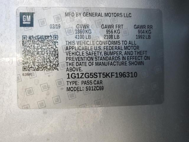 2019 CHEVROLET MALIBU RS 1G1ZG5ST5KF196310