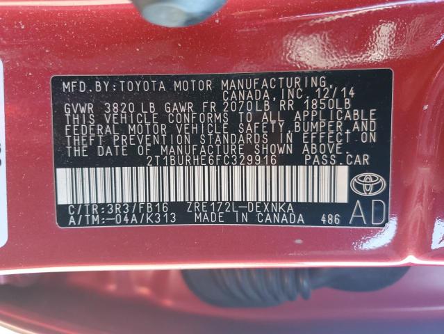 2015 TOYOTA COROLLA L - 2T1BURHE6FC329916