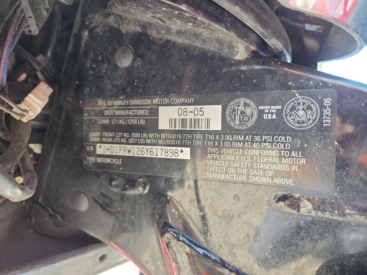 Lot #3278674737 2006 HARLEY-DAVIDSON FLHRCI