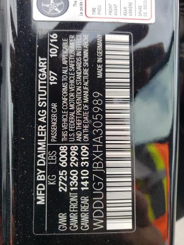 2017 MERCEDES-BENZ S 63 AMG WDDUG7JBXHA305989