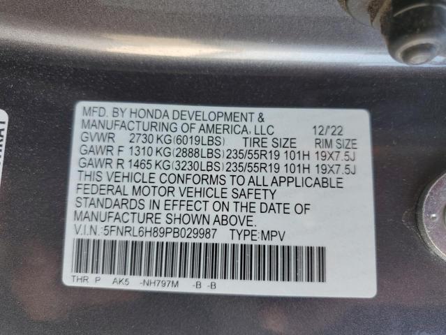 2023 HONDA ODYSSEY TOURING #3291436137