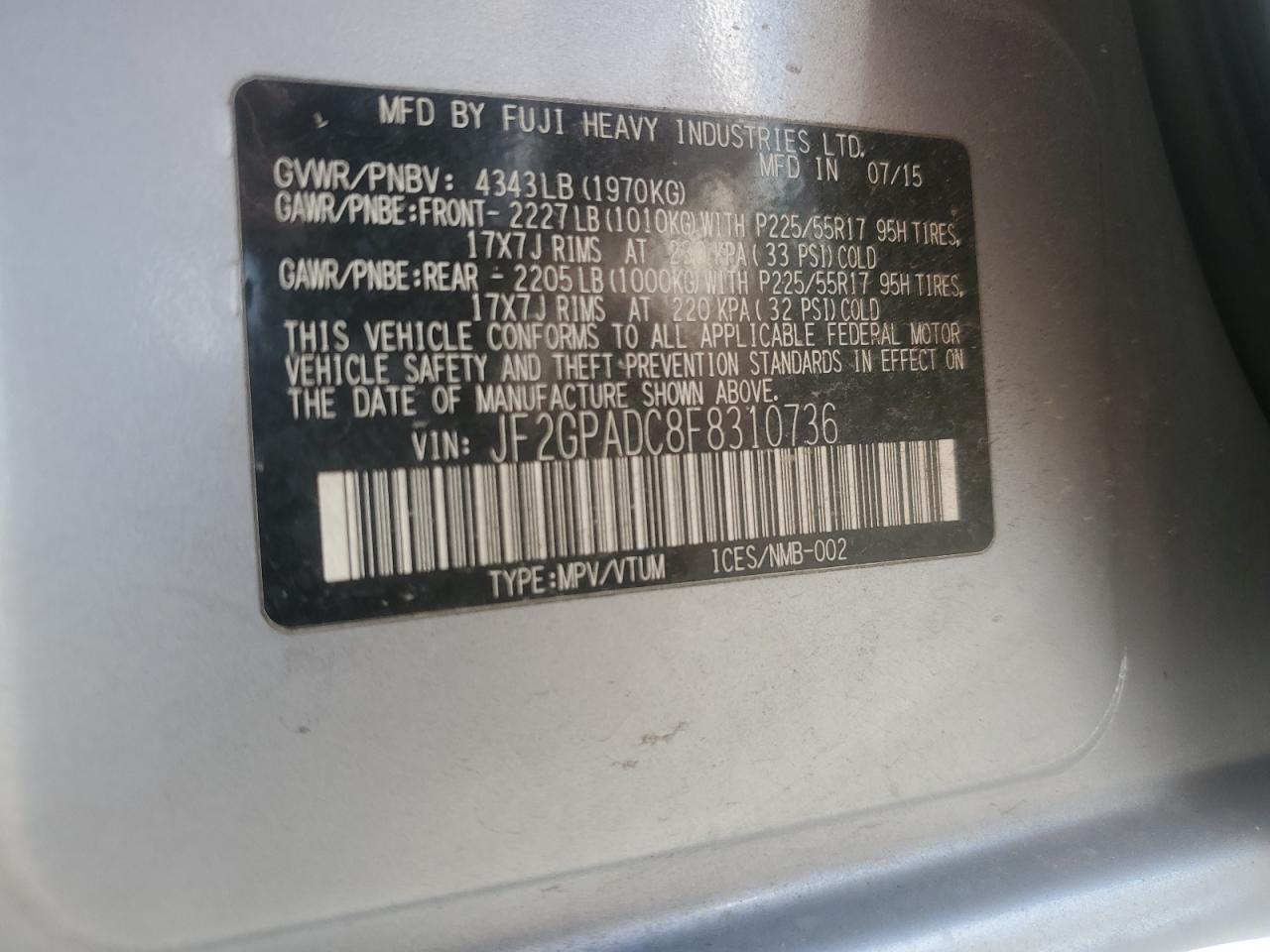 SUBARU XV 2.0 PREMIUM