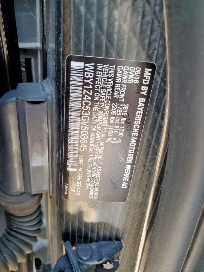 2016 BMW I3 REX WBY1Z4C53GV508645