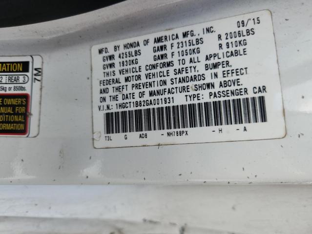 2016 HONDA ACCORD EXL 1HGCT1B82GA001931