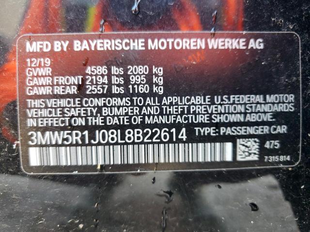 2020 BMW 330I 3MW5R1J08L8B22614