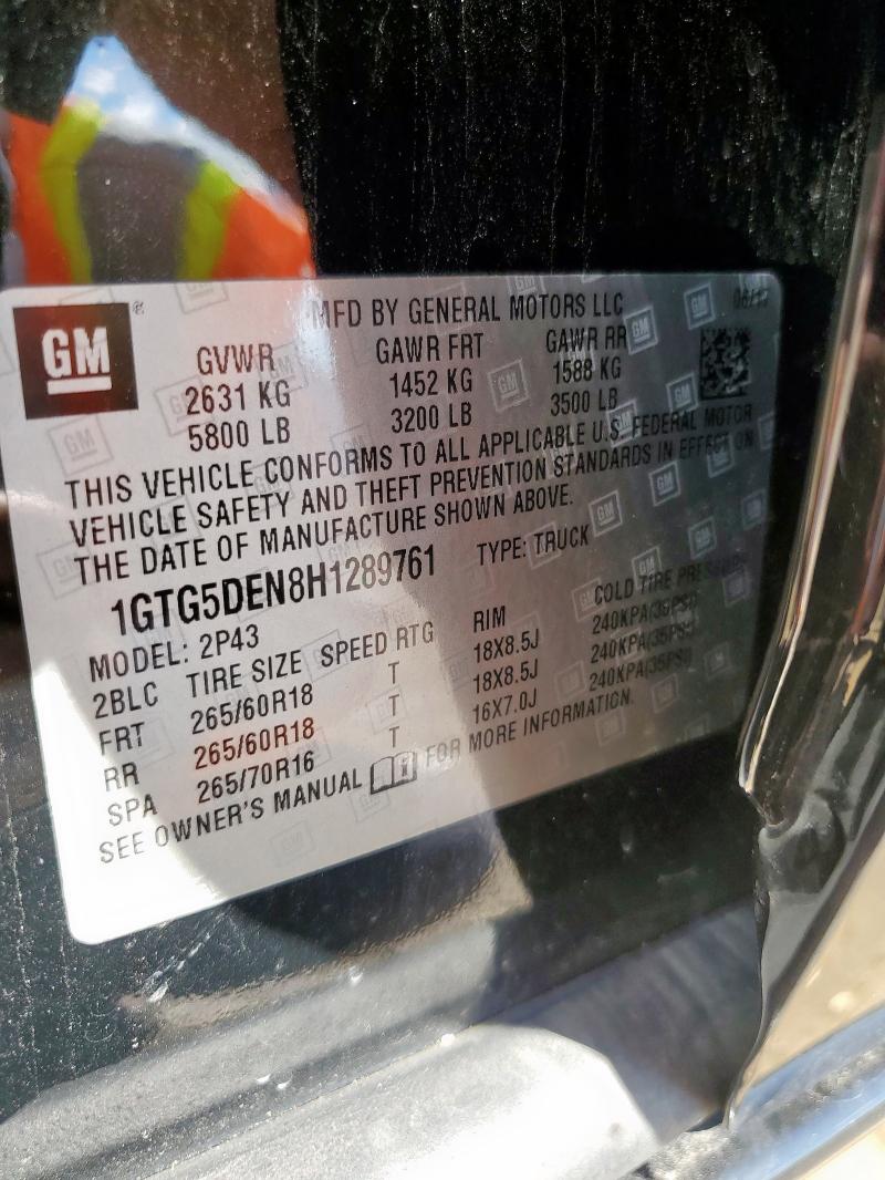 2017 GMC CANYON SLT 1GTG5DEN8H1289761