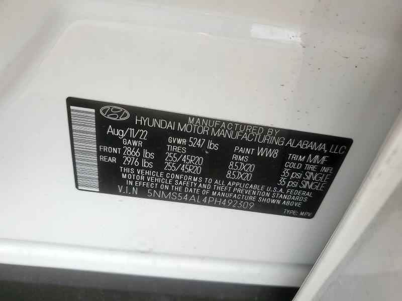 2023 HYUNDAI SANTA FE CALLIGRAPHY 5NMS54AL4PH492309
