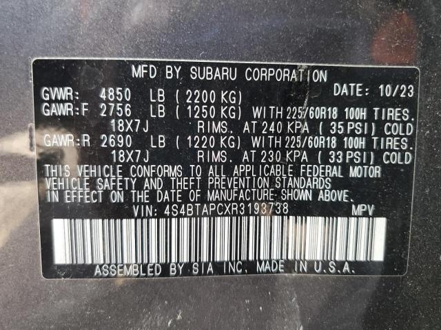 2024 SUBARU OUTBACK TO - 4S4BTAPCXR3193738