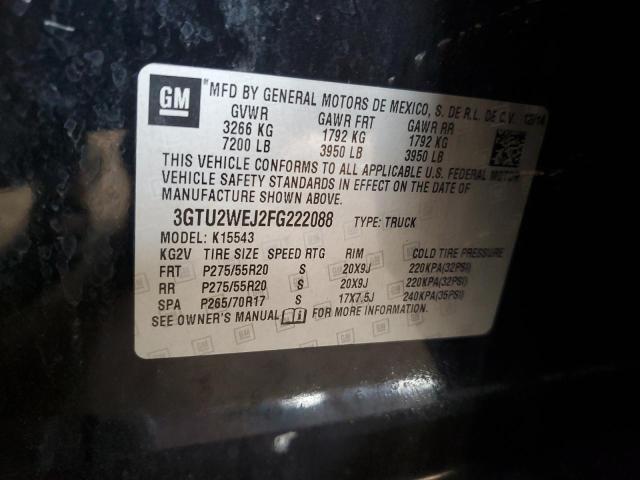 2015 GMC SIERRA K15 3GTU2WEJ2FG222088