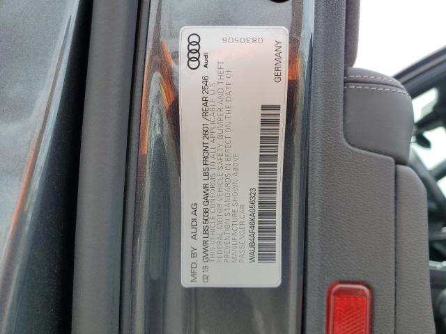 2019 AUDI S4 PREMIUM WAUB4AF46KA056323