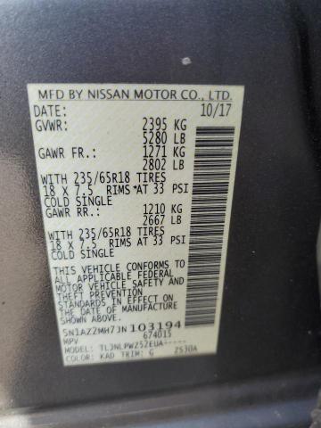 2018 NISSAN MURANO S 5N1AZ2MH7JN103194