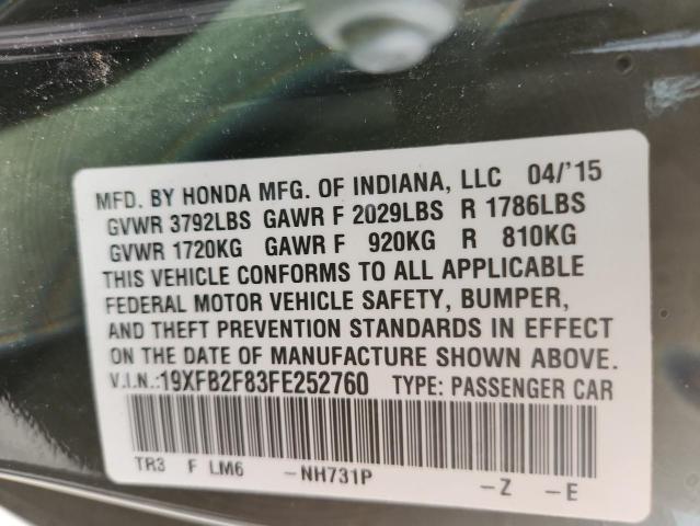 2015 HONDA CIVIC EX - 19XFB2F83FE252760