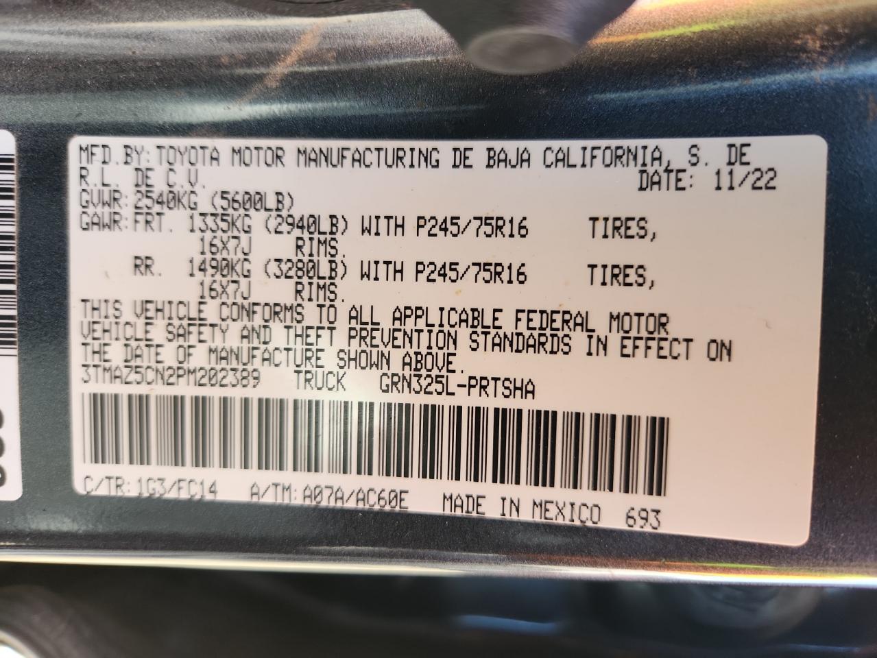 TOYOTA TACOMA DOUBLE CAB