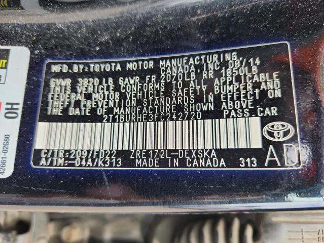 2015 TOYOTA COROLLA L - 2T1BURHE3FC242720