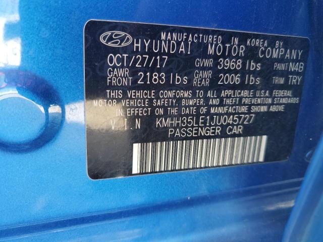 2018 HYUNDAI ELANTRA GT KMHH35LE1JU045727