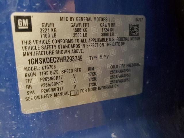 2017 CHEVROLET TAHOE POLICE 1GNSKDEC2HR293749
