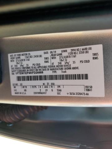 2019 FORD F150 SUPERCREW - 1FTEW1EP4KFD26688