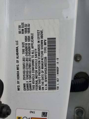 2020 HONDA PILOT EXL - 5FNYF5H53LB022336