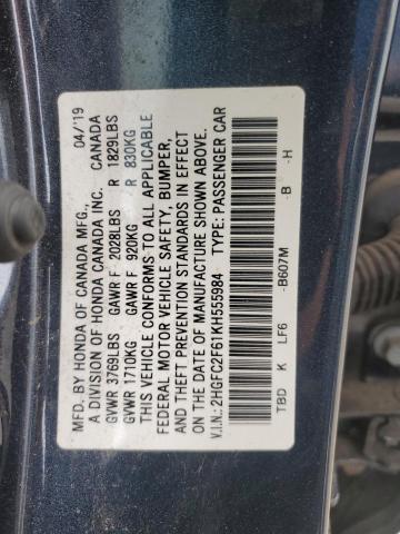 2019 HONDA CIVIC LX - 2HGFC2F61KH555984