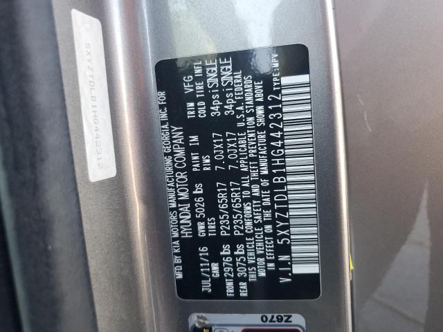 2017 HYUNDAI SANTA FE S 5XYZTDLB1HG442312