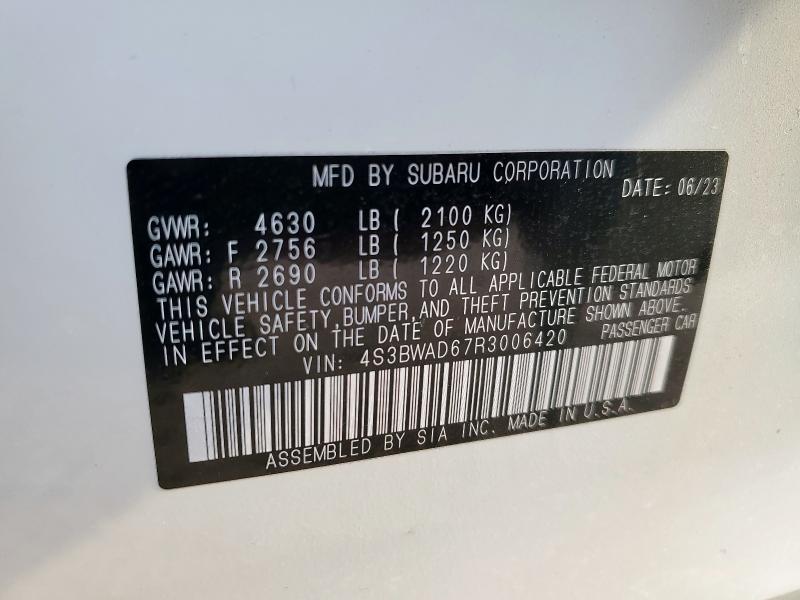 2024 SUBARU LEGACY PRE 4S3BWAD67R3006420