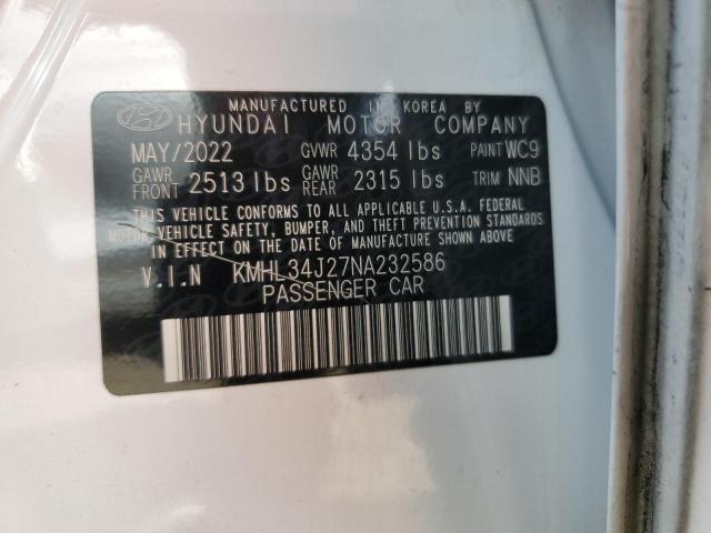 2022 HYUNDAI SONATA LIM KMHL34J27NA232586