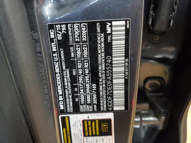 2015 MERCEDES-BENZ GL 550 4MA 4JGDF7DE0FA555740