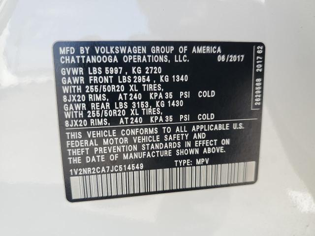 2018 VOLKSWAGEN ATLAS SEL - 1V2NR2CA7JC514549