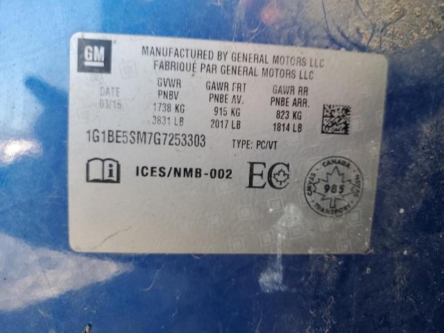 2016 CHEVROLET CRUZE LT 1G1BE5SM7G7253303
