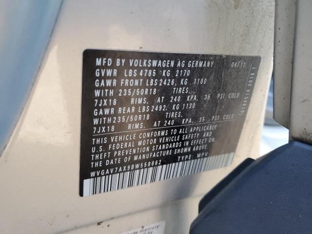 2011 VOLKSWAGEN TIGUAN S #3285101383