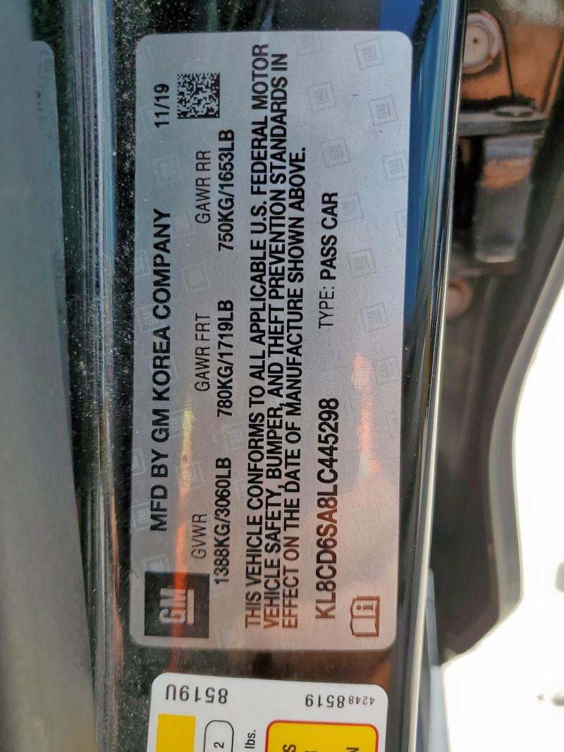 2020 CHEVROLET SPARK 1LT KL8CD6SA8LC445298