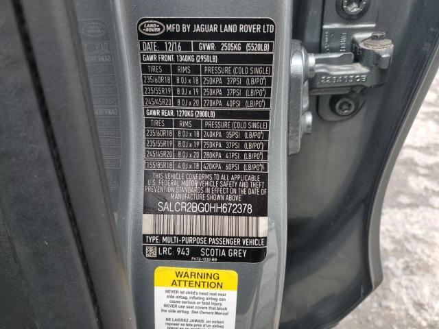 2017 LAND ROVER DISCOVERY SALCR2BG0HH672378