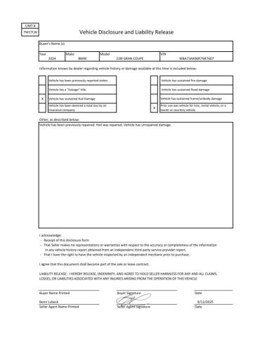 2024 BMW 228XI WBA73AK06R7N47607