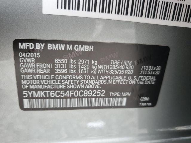 2015 BMW X5 M 5YMKT6C54F0C89252