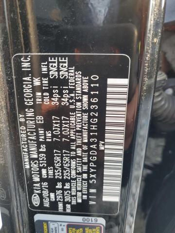 2017 KIA SORENTO LX 5XYPGDA31HG236110