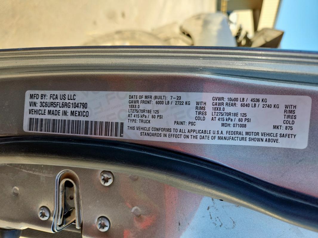 2024 RAM 2500 LARAMIE - 3C6UR5FL6RG104790