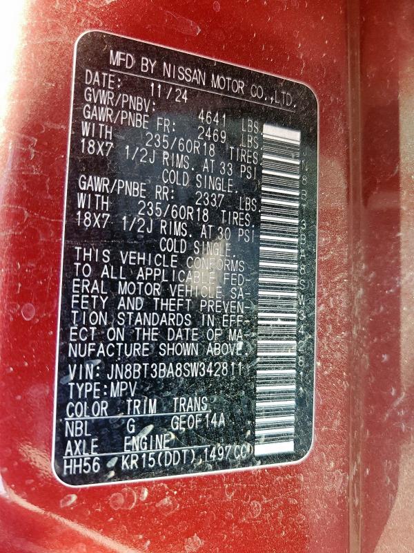 2025 NISSAN ROGUE SV JN8BT3BA8SW342811