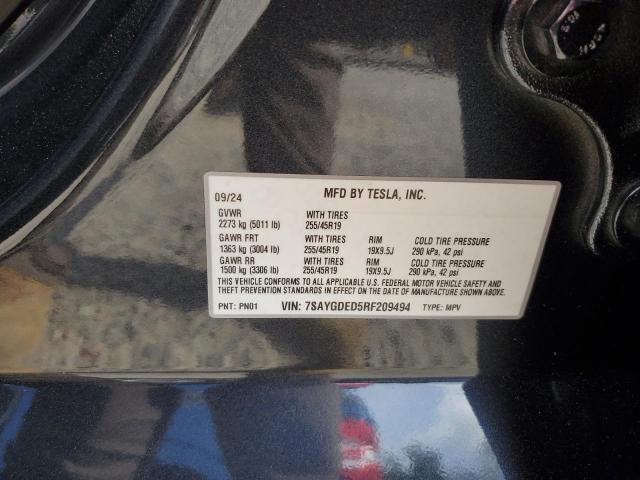 2024 TESLA MODEL Y 7SAYGDED5RF209494