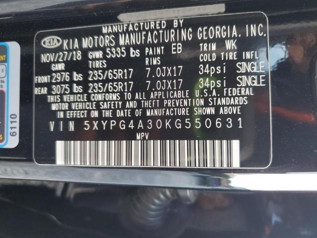 2019 KIA SORENTO L 5XYPG4A30KG550631