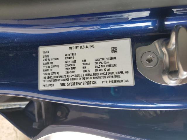 2025 TESLA MODEL 3 - 5YJ3E1EA1SF907138