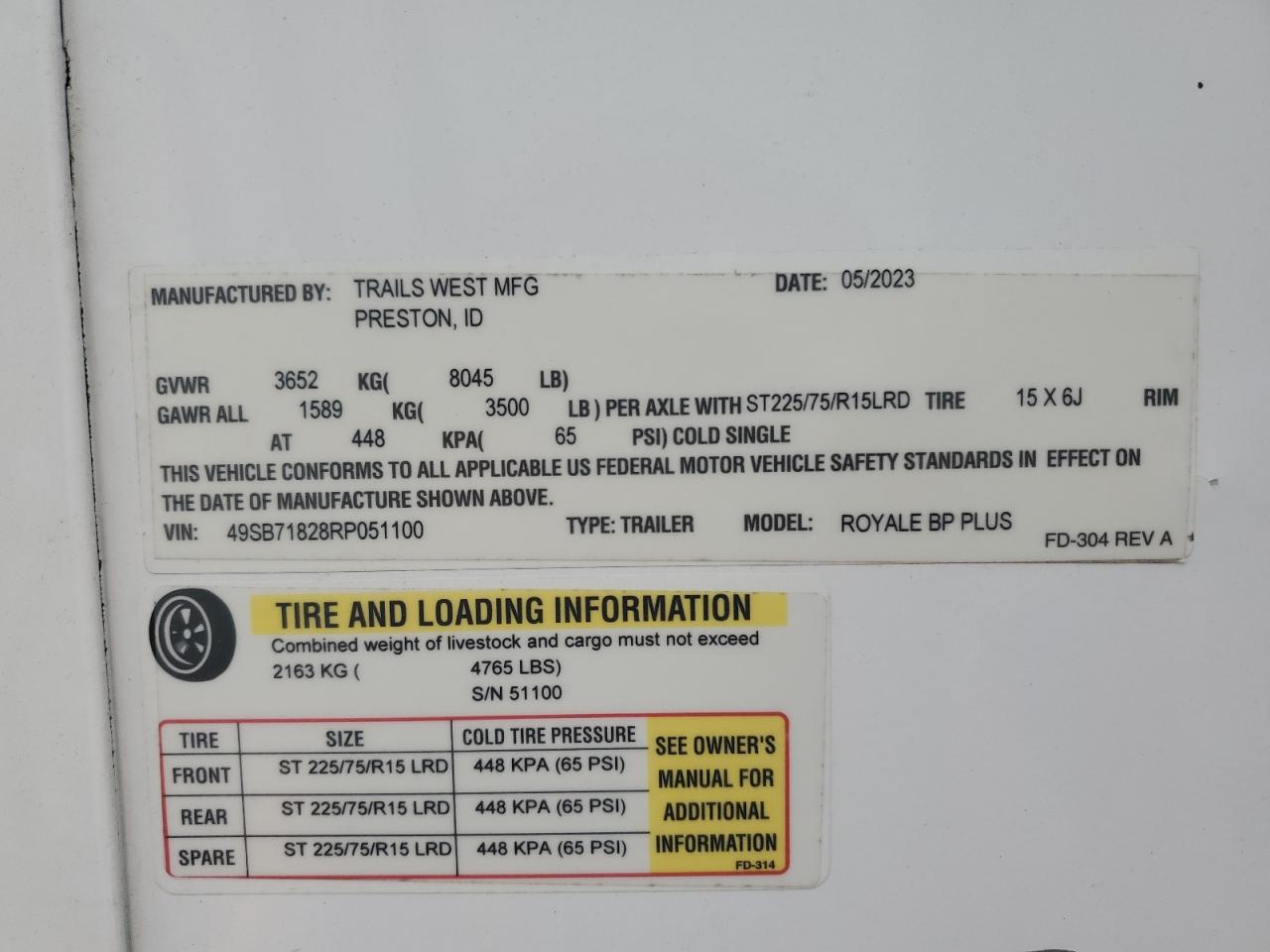 Lot #3257166222 2024 TRAIL WEST UNKNOWN