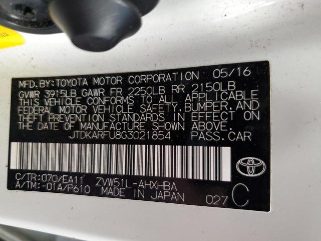 2016 TOYOTA PRIUS JTDKARFU8G3021854